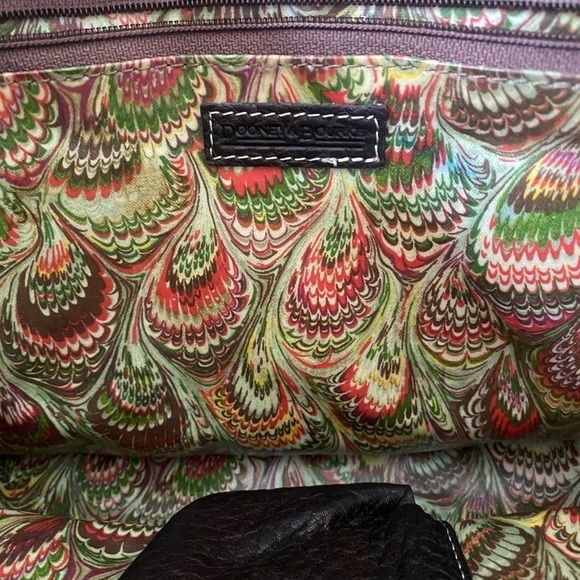 Dooney & Bourke Brown Pebbled Leather Top Handle Satchel Bag - Picture 5 of 13